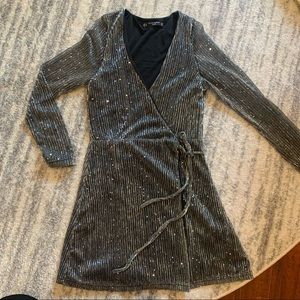 Black Silver Glitter mini dress